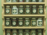 Spice Rack with 24 Filled Glass Jars