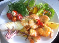 King Prawns & Squid with Salad